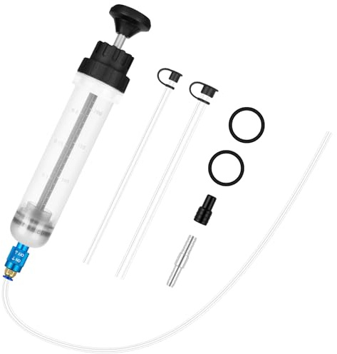 flintronic 200 ml oljespruta, oljeaspirationsspruta, pump för dränering av motoroljor, manuell bränsle- och vätskepump, aspiration och påfyllning (200 ml)