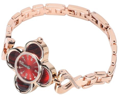 Plyisty Smartwatch da Donna in Oro Rosa, Monitor del Sonno con Fitness Tracker Ibrido Quadrifoglio, Movimento Al Quarzo Impermeabile, Braccialetto di attività in Acciaio Inossidabile