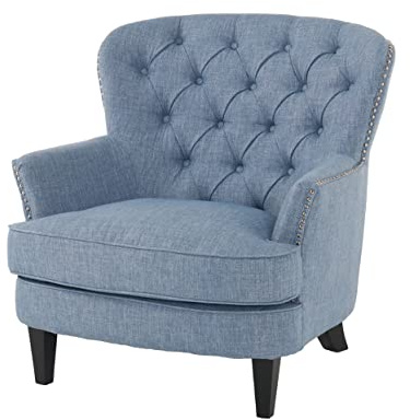 Christopher Knight Home Tafton Fabric Club Chair, Light Blue