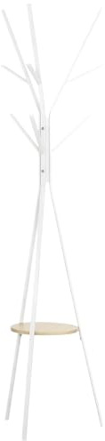 HOMCOM Appendiabiti da Terra di Design per Ingresso 45x45x180cm Bianco