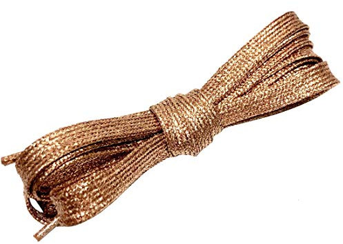 Goodlace Lacets plats de scintillants, Bling Lacets de chaussures 115CM, Rose Or