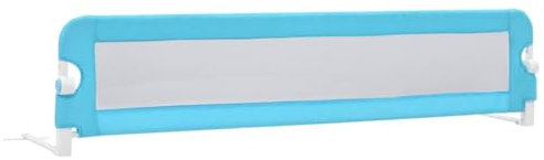 vidaXL Bettschutzgitter Bettgitter Kinderbettgitter Babybettgitter Rausfallschutz Kinder Baby Kleinkind Gitter Kinderbett Blau 180x42cm Polyester
