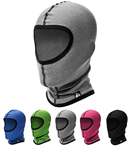 meteor Balaclava Cagoule Face Cou Masque pour Les garçons et Filles de Ski Cyclisme Montagne Camping Randonnée Hiver en Plein air Moto VTT Mince et Respirant (Enfants 12-15 Ans, Gris)