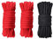 GiantGo - Cuerda de algodón suave, gruesa y multiusos para manualidades, 10 m de largo, 8 mm de diámetro, 3 rollos, 2 de color rojo y 1 de color negro