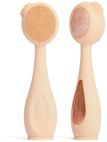 ROWALU JSKIN PRO| Spazzola Pulizia Viso Elettrica e Massaggiatore Facciale Lifting con Pietre Naturali | Vibrazione Sonica e Tecnologia Riscaldante | Rimuove Punti Neri e Acne, Tonifica e Illumina