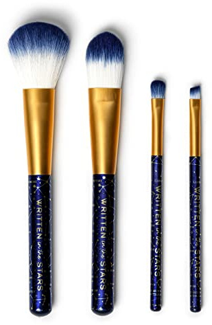 Legami – 4er-Set Make-up-Pinsel, Oh My Glow! Thema Stars, enthält Puder-, Foundation-, Lidschatten- und Eyeliner-Pinsel, 100% vegan, Reiseformat