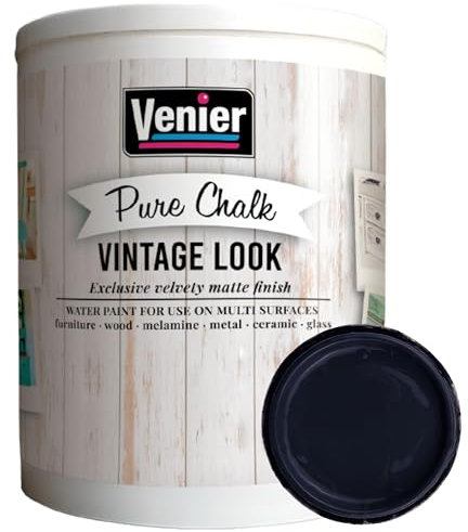 VENIER Pure Chalk Paint, Vintage Look - One Step Paint For Furniture - Vintage Chalk Paint - Matte Finish Paint - Multi-Surface Paint For Restoration Of Furniture, Cabinets, Wood, Metal, Ceramics &