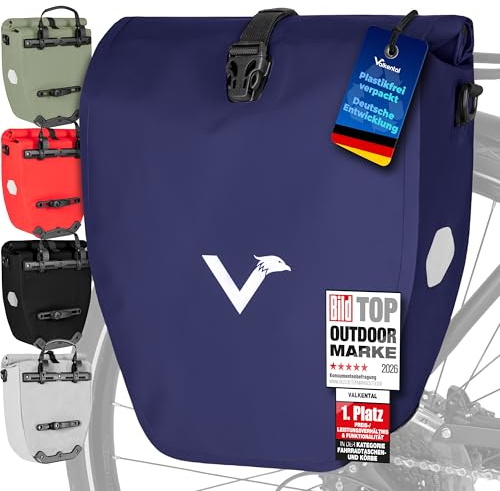 Valkental - Bolsa portaequipajes Grande e Impermeable - 20L de Capacidad - Bolsa para el portaequipajes con reflectores