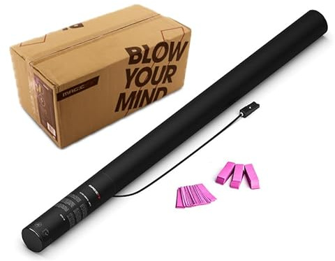 ZENDA CLUB® - Juego de 20 cañones para confeti eléctricos, 80 cm, apto para máquina de confetis, alcance 14 m, ideal para fiestas y eventos
