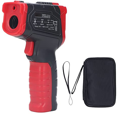 Infraröd Termometer, Digital Handhållen Industritermometer, -50℃ till 880℃, 4-Siffrig Display, Justerbar Emissivitet, Larmfunktion