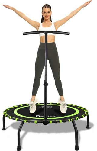 DARCHEN Mini trampolino rimbalzante per adulti, piccolo trampolino fitness per interni, con elastico per rimbalzo più sicuro e silenzioso [100 cm]