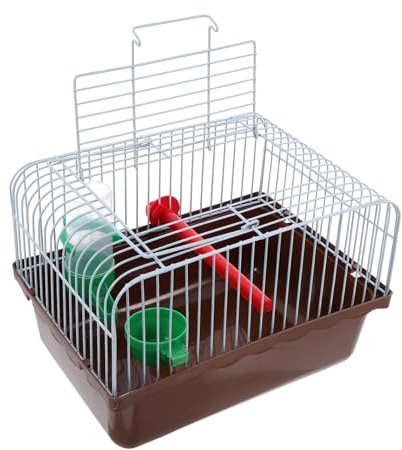 Milisten Portable Bird Cage Travel Carrier for Small Birds Parakeet Finch Canary with Perch Food Box and Water Dispenser Spacious 9.3 Inch Habitat