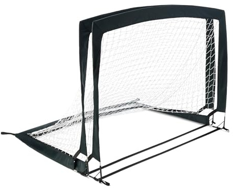 Amazon Basics Tragbares Pop-up-Fußballtor für das Training im Garten mit Tragetasche, 1,21 x 0,91 m, 2er-Pack, schwarz