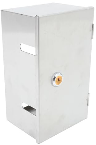 Veemoon Heavy Duty Stainless Steel Lockable Socket Case 86 Type Wall Switch Socket Protection Box 2-Gang Waterproof Electrical Outlet Cover Secure Wall Switch Guard for Home and Office