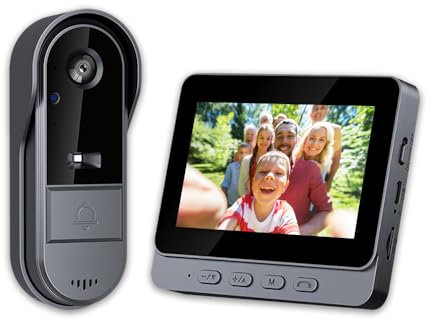 TKMARS Sonnette sans Fil avec Caméra 1080P Étanche IP67, Visiophone Vidéo Extérieur avec Écran 4.3, Angle de Vision 170°, Vision Nocturne, Interphone Vidéo pour Maison, sans WiFi et APP