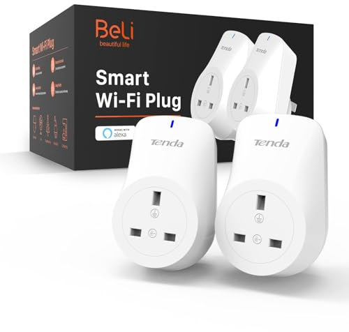 Tenda SP6 16A Enchufe WiFi Inteligente con Medidor de Energia (Para Controlar sus Dispositivos desde Cualquier Lugar, Funciona con Amazon Alexa y Google Home), 2pack