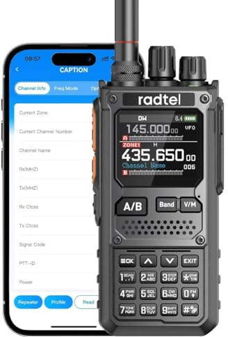 Radtel RT-920 Walkie Talkie de 8 W, de Largo Alcance, programable y con Bluetooth, Radio bidireccional portátil, SW MW LW CB 27 MHz -126 dBm de recepción, SSB Am FM, con reducción de Ruido y NOAA.