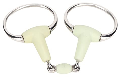 HERCHR Filetto con Anello a D in Acciaio Inossidabile Morso a Bocca di Cavallo con Punte da Equitazione rivestite in Gomma al Sapore di Mela per Ore di Allenamento, Corse e Controllo