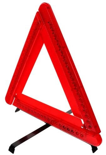PLAFOPE Señal Material Abs Resistente y Triangular de Advertencia para Coche Plegable Luz LED de Emergencia para