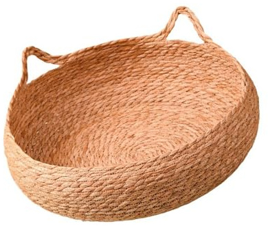 Shurhome Weight Grass Woven Pet Nest Elegant Handwoven Cats House for Home Use in Small Media Cats Houses