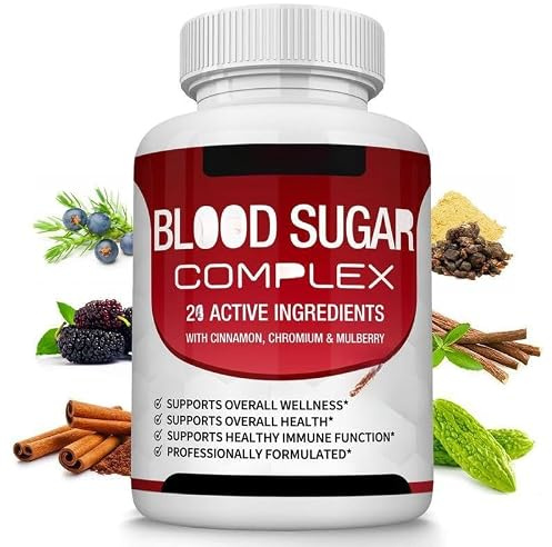 Blood Sugar Complex - Hjälper Till Att Upprätthålla Sunda Blodsockernivåer, Ger Dagligt Näringsstöd Och Främjar Allmän Hälsa, Icke-GMO