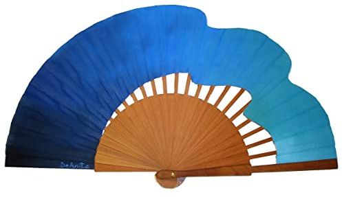 Abanico pintado a mano/Abanico español/Regalo para mujer/Abanico de boda/Abanico flamenco/Abanico de madera/Abanicos Sevilla Serenidad
