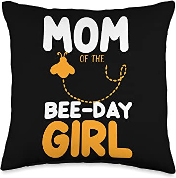 Mom Of The Bee Day Girl Beekeeper Beekeeping Honeybee Throw Pillow