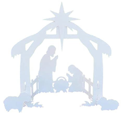 Krippen-Sets für Weihnachten im Freien, Weihnachten, Heilige Familie, Hofdekoration, Krippe für Höfe und Rasenflächen, 74 x 70 x 40 cm