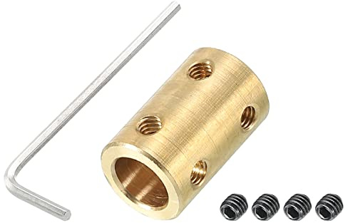 PATIKIL Albero Accoppiatore Connettore L22 x D16 8mm a 10mm Alesaggio Rigido Accoppiamento Motore Albero Giunto Connettore con Vite,Chiave per Stampanti 3D 1pz