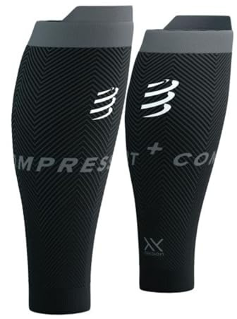 COMPRESSPORT R2 Oxygen Vêtements de compression unisexe pour adulte Noir/gris acier (multicolore), 38-42 cm