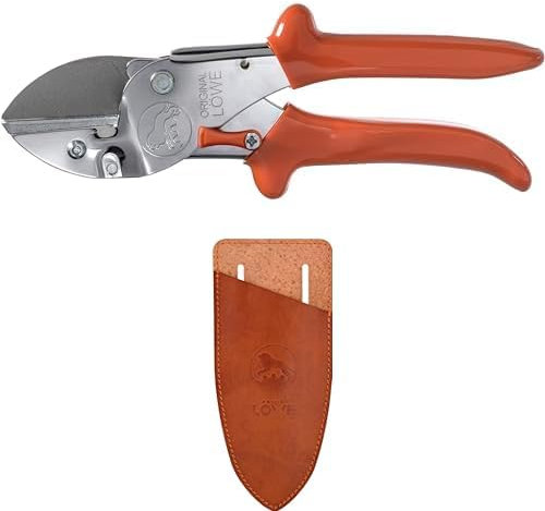 Original LÖWE 1 Set bestehend aus Profi Universal Amboss-Schere 1.105 für Industrie und Handwerk & Klingenschutz und Holster 9808 zum Schutz beim Tragen am Körper vor Verletzungen