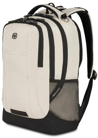 SwissGear Unisex's Cecil 5505 Laptop Backpack, Cream/Black, 18-inch