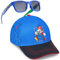 Get Trend Super Mario Basecap Kinder Jungen Kappe Set mit Sonnenbrille UV Schutz Sommer Accessoires Geschenke für Jungs (4-12 Jahre, Blau Mario Set)