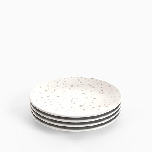 TervisHome Melamine Salad Plates - Set of 4 | Sandstone Collection | Durable Stoneware-like Quality, Dishwasher Safe, Perfect for Indoor and Outdoor Use