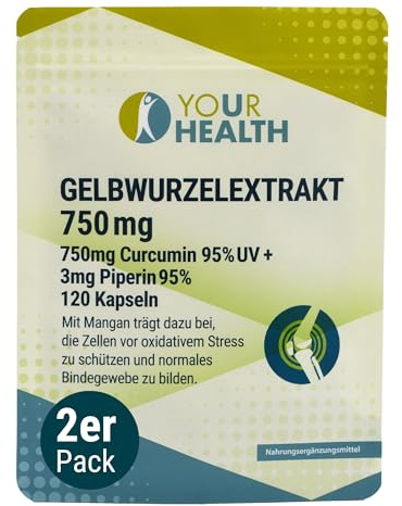 ESTRATTO DI CURCUMA 750 mg curcumina 95% UV + 3 mg piperina 95%; in capsule vegetali; con manganese (2)