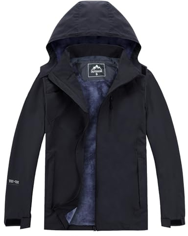 Ynport Crefreak Veste Thermique de Ski et de Snowboard pour Homme, Manteau de Montagne Doublé de Polaire d’hiver Résistant à l’eau et Coupe-Vent Avec Capuche et Poches Multiples