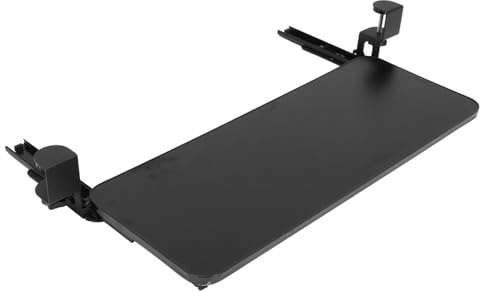 ZUNOXAZ Soporte de Bandeja Teclado Extraíble de Acero al Carbono Resistente y Fácil Instalación Organizador para Escritorio Soporte Teclado bajo Mesa Negro