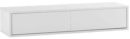 HOMN LIVING Console sospesa per ingresso Auri 2 cassetti colore bianco, 100 cm (larghezza) 30 cm (profondità) 20 cm (altezza)