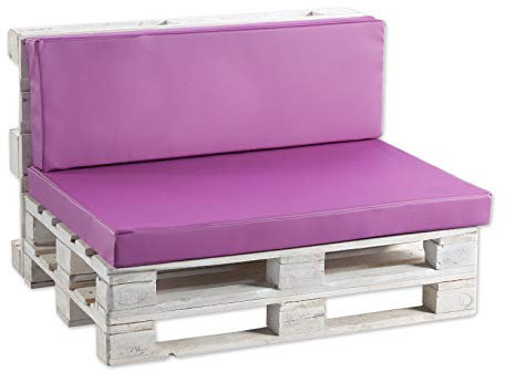 Gutekissen® Cojines para palets Cojines para palets PF (Respaldo 120x50 Suave, Piel sintética Rosa)