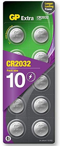 GP Batteries CR2032 3V - Pack de 10 Pilas CR2032 de Litio botón | Sin Mercurio | Pack Compuesto por 2 blísters de 5 Pilas CR 2032 envasadas Individualmente