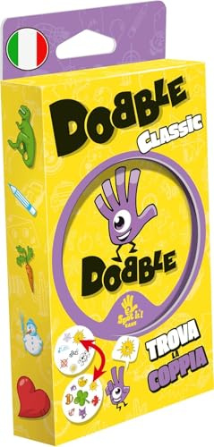 Asmodee: Dobble Classic Blister Eco, Versione Mini, Divertente Gioco di Carte per Tutta la Famiglia, 5 mini giochi, 2-8 Giocatori, 6+ Anni, Edizione in Italiano