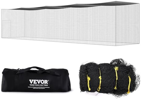 VEVOR Baseball-Schlagkäfig-Netz mit Rahmen und Netz für Zuhause oder Hinterhof 55 Fuß, Baseballkäfig-Netz zum Schlagen und Aufstellen, Baseballnetz, Schlagkäfig, für Kinder oder Erwachsene Schwarz