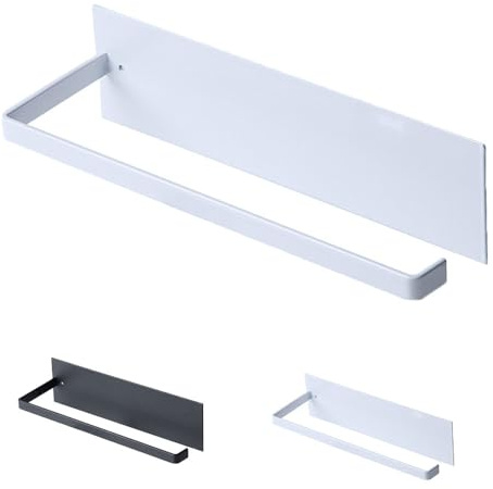 Tissue Hanging Roll Holder Towel Roll Holder Paper Towel Rack Wall-Mounted Under Cabinet Tissue Paper Towel Self-Adhesive or Drilling for Kitchen,Bathroom or Pantry(White)