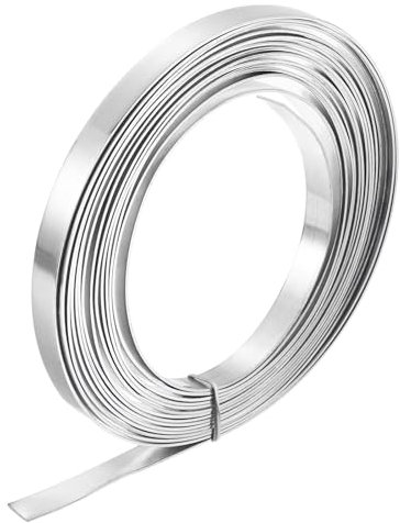 sourcing map Rouleau de métal en aluminium, 5000 mm x 10 mm x 1 mm d'épaisseur, bande clignotante en aluminium 1060 pour industriel, argenté