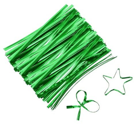 sourcing map Lot de 800 attaches torsadées métalliques de 7,6 cm, réutilisables avec revêtement en plastique pour boulangerie, sacs de bonbons, sacs de café, sacs à friandises, vert