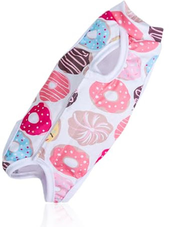 WeddHuis Katze chirurgische Erholung Anzug Kragen Alternative für Katzen Hunde nach der Operation Pyjama-Anzug Home Indoor Haustiere Kleidung Doughnut (M)