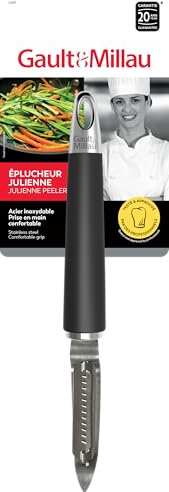 GAULT&MILLAU - Éplucheur Julienne - Pour des découpes fines et élégantes - Pratique et ergonomique - Lot de 1, La Collection Inox Brossé