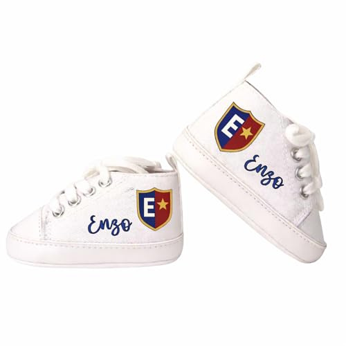 Zapatillas bebé Personalizadas Equipo de fútbol | Deportivas de Tela | Personalizada con Nombre | Regalos para bebés (Blanco, Sistema Tallas Calzado EU, Bebé, Edad (Rango), Mediano, 0 Meses, 3 Meses)
