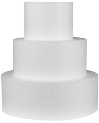 Generico Torta di polistirolo fai da te composta da tre basi di polistirolo diametro 10 -15 -20 cm altezza 10 cm torta di caramelle basi torte tondi base cake design