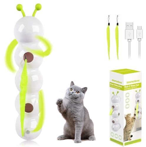NAVESO Giochi Interattivi per Gatti, Giocattolo per Gatti con Design a Vermi, Intelligente Gioco per Gatto, Giocattolo Elettrico per Gattis, Giocattolos Interattivo per Interni, Regalo per Gattis